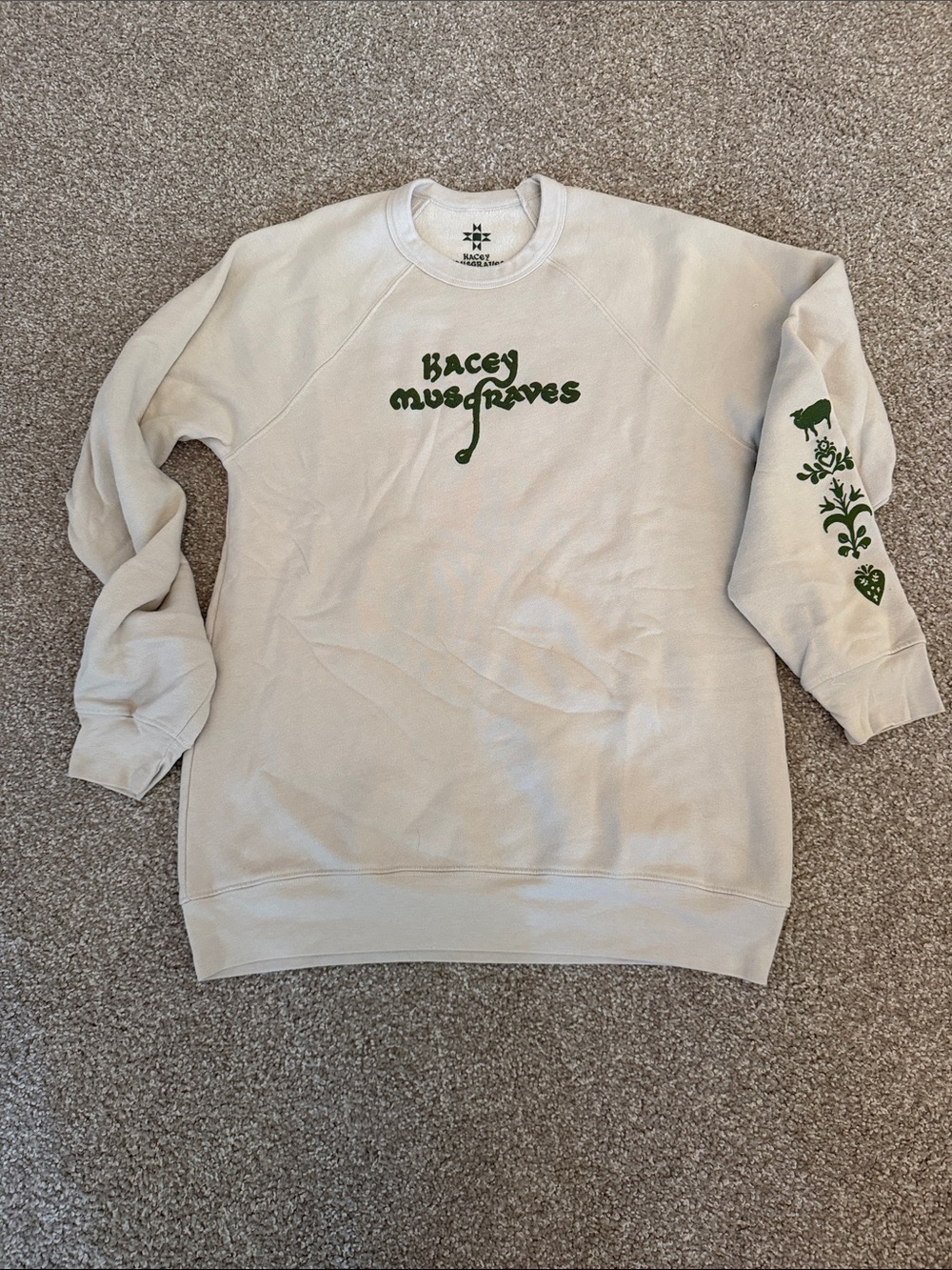 Cream Graphic Crewneck Sweater